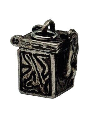 Vintage Silver Stash Prayer Box Pendant Charm Silver Tone Hinged 13mm x 9mm